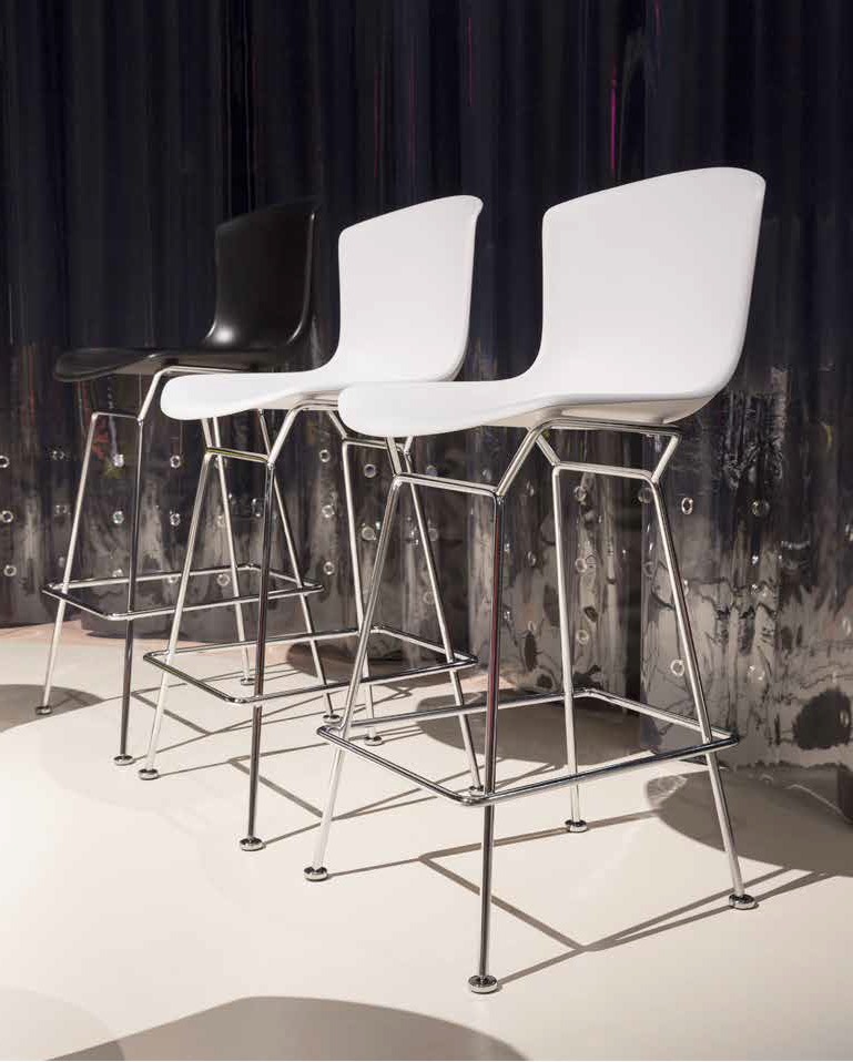 Bertoia Plastic Stool Barhocker Knoll International H 107 cm / Chrom